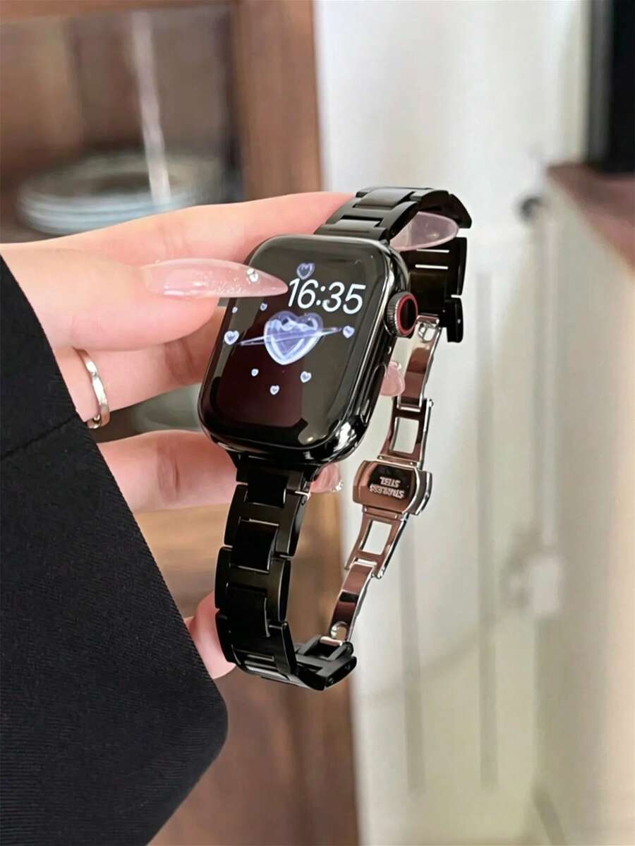 1条不对称金属表带，兼容 42mm、38mm、40mm、41mm、44mm、45mm、46mm、49mm直径，时尚智能手表替换表带，适用于Series Ultra2、Ultra SE2、SE 11、10、9、8、7、6、5、4、3、2、1，男女通用