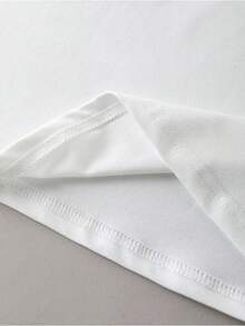 Camiseta de manga corta de algodón con cuello redondo, nuevo estilo de verano 2026, top casual blanco con estampado de letras, pintura al óleo, copas de cóctel, limón y vacaciones en la playa, top divertido de corte regular para mujer. | Tela transpirable I9MV - Blanco - Ver 7