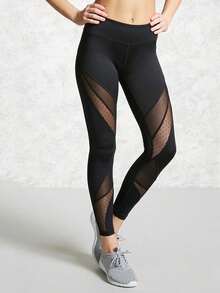 Pantalones de yoga empalmados - Negro - Ver 6