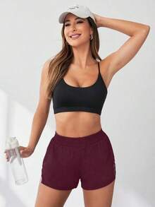 Pantalones cortos de compresión para mujer que absorben la humedad y tienen un short interno, cómodos para correr, yoga, evitar rozaduras.Pantalón corto deportivo para mujer, pantalón corto de gimnasio, pantalón corto de ciclista cómodo - Multicolor - Ver 4