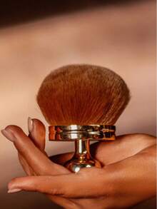 1pc 75/85mm Wide Kabuki Body Makeup Brush, Large Dense Foundation Powder Brush, Wet & Dry Use, Suitable For Legs, Back, Face, Body Contour, Contouring, Concealing, Blushing, Bikini Beach Glow Makeup, Creating Smooth Flawless Bronze Tan/Sunscreen/Self-Tanning Cream Application - Multicolor - View 7