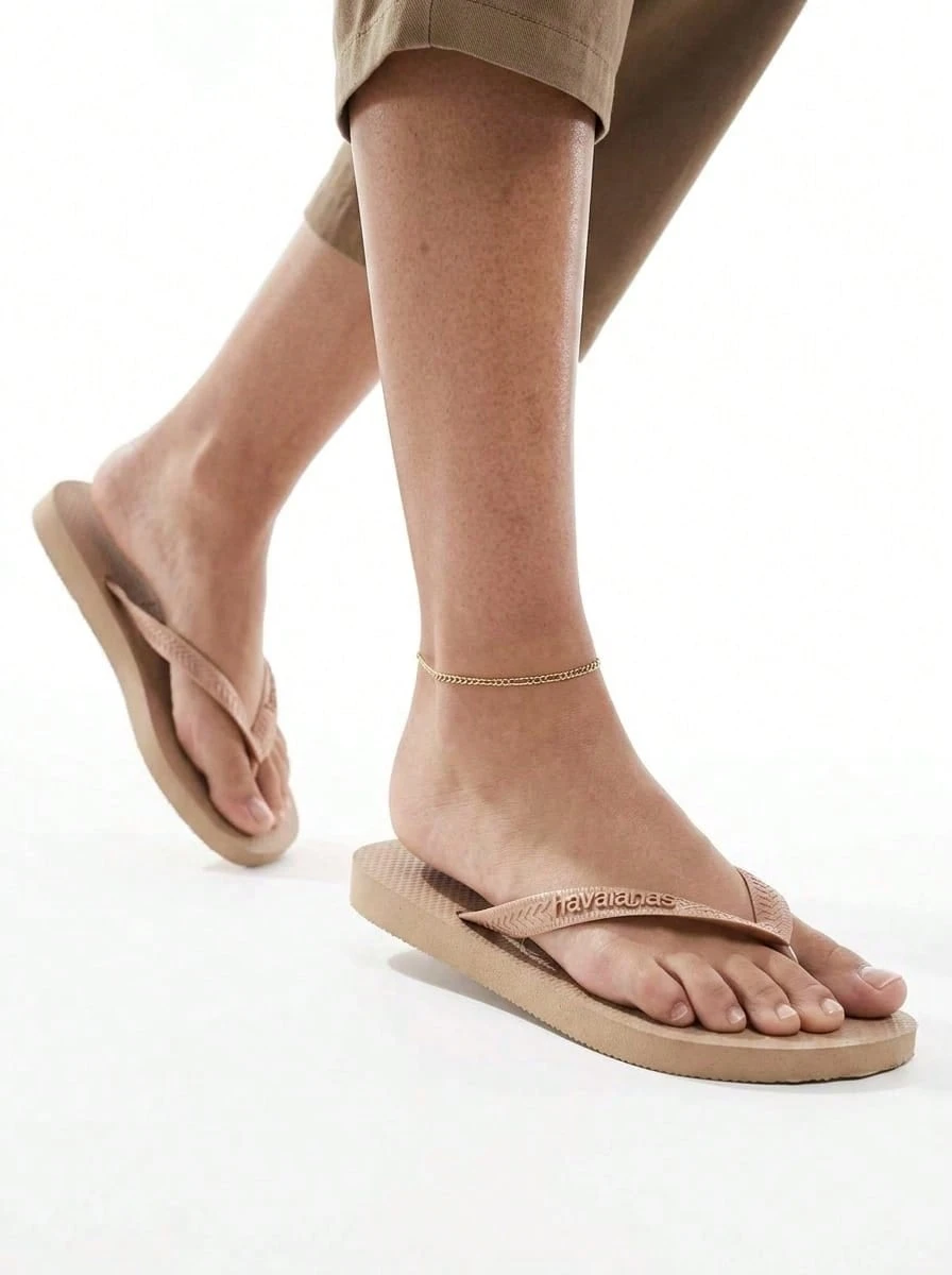 Havaianas Top Tiras Women's Flip Flops Rose Gold 4137428-3581 - Gold - View 1