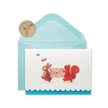 Papyrus Bunny and Squirrel Boxed Blank Note Cards with Glitter 14-Count - Multicolor - Ver 1