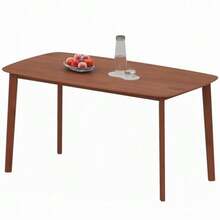 Rustic Style Dining Table, Lacquered Surface, Wood, 150 X 80 Cm, Brown. - Brown - View 1