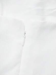 QUNGIGU 優雅女款無袖方領百褶迷你洋裝，荷葉邊裙襬吊帶洋裝，適合情人節、畢業典禮、婚禮賓客 - 白色 - 查看 6