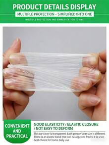 100/200/500 buah Penutup Telinga Plastik, Penutup Membran Telinga Tahan Air - Cocok untuk Mandi, Mewarnai Rambut, Salon, dan Mandi Sehari-hari, Perlindungan Higienis, Pas dan Aman - Transparan - View 7