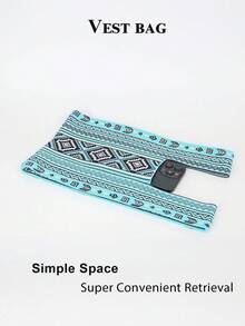 Mini Lightweight Foldable Cute Blue Resin Hollow Breathable Contrast Color Knitted Handbag Wristlet Bag, Suitable For Vacation, Photo Shooting, School For Female Students - Baby Blue - View 5