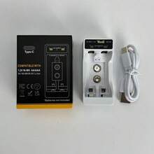 AA/AAA电池充电器，单机（2个插槽）智能快速充电通道，可同时为2节AA或2节AAA 1.2V镍氢电池充电，也兼容单节9V镍氢/锂离子电池，迷你便携式USB充电站。 - 白色 - 查看 10