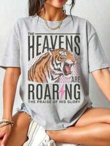 3 Camisetas de Verano para Mujer, Camisetas de Mujer, Camiseta El Cielo Ruge, Camiseta Vintage con Versículo Bíblico de Estilo Religioso, Temática Cristiana, Ropa de Algodón de Estética Retro, Estilo Casual y Elegante, Estilo Relajado, Almacén Local, Ropa de Verano Holgada y Cómoda para Mujer|Moda Urbana Local de Primavera/Verano||Uso Casual Diario Primavera Verano Moderno Moldeador|Conjunto de verano para mujer, ropa de vacaciones|Blusas elegantes para mujer, ropa de primavera, blusas de verano. - Negro - Ver 3