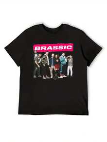 Men's And Women's T-Shirt With Character Print And Logo In Soft Brassic Pink, A Year-Round Casual Essential. This Versatile Style Is Perfect For Any Occasion, Making It An Affordable Everyday Wear And A Great Gift For Fans And Friends. With Its Crisp, Streamlined Cut, This Garment Creates A Clean And Vibrant Look. Its Relaxed Yet Flattering Silhouette Suits All Body Types, Offering A Style That Is Both Casual And Elegant. - 黑色 - 查看 6