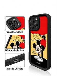Ốp điện thoại Disney Mickey Mouse màu be, quà tặng ngày lễ, chống rơi và chống trượt, phù hợp với iPhone 17, 17Air, 17pro, 17promax, 11, 12, 13, 14, 15, 16pro, 16promax, 14Plus, 15Plus, 16Plus, 15pro, 16promaxXR. - màu đen - Xem 3