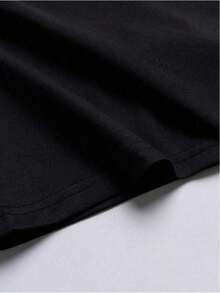 AnChiStreetwear - Camiseta de manga corta casual con estampado gráfico de amuleto de ala minimalista para hombres de talla grande, adecuada para ropa urbana, actividades al aire libre y uso diario - Negro - Ver 5
