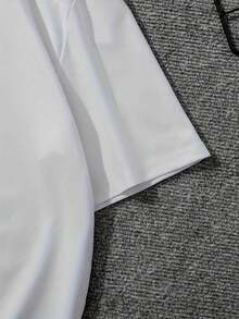 Men's Solid Color Crew Neck T-Shirt With Uncle Buddy Crime Sound Effect Pattern, Basic And Versatile, Comfortable And Breathable, Casual Sporty Style, Crew Neck, Regular Fit, Short Sleeves, Plus Size, Breathable Comfort - White - View 4