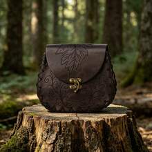 1pc Medieval Viking Style Waist Bag, Nordic Leaf Pattern Vintage PU Leather Pouch For Phone, Keys, Suitable For Outings, Daily Use, Cosplay, Renaissance Festivals - A - View 8