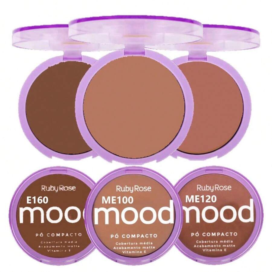 Mood Ruby Compact Powder, Medium And Dark Shades, High Fixation - E160 - View 1