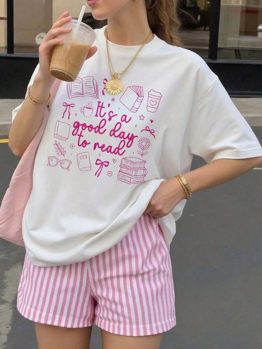 Es un buen día para leer libros, amante de los libros, lectora, camiseta para mujer, transpirable y cómoda. - Blanco - Ver 1