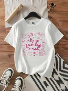 Es un buen día para leer libros, amante de los libros, lectora, camiseta para mujer, transpirable y cómoda. - Blanco - Ver 2