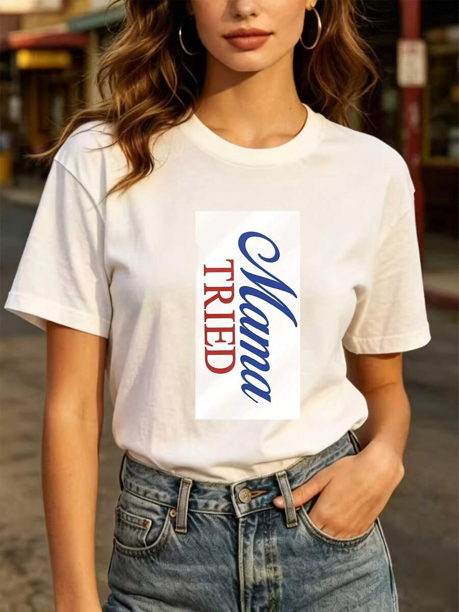 Camiseta de moda para uso diario de 180g con la frase "Mamá es muy trabajadora". | El regalo perfecto para el cumpleaños de mamá y el Día de la Madre. | Camisetas familiares divertidas y únicas para tu equipo de barman. 7LKP - Blanco - Ver 1