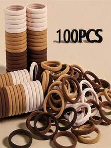 Bộ 100 chiếc dây chun buộc tóc màu đen cơ bản, rộng 4cm/1.57 inch, màu trơn, phù hợp cho bé gái mặc thường ngày, dùng để buộc tóc, giữ tóc đuôi ngựa, dây chun buộc tóc, dây chun giữ nếp tóc, dây buộc tóc co giãn. - Nhiều màu - Xem 4