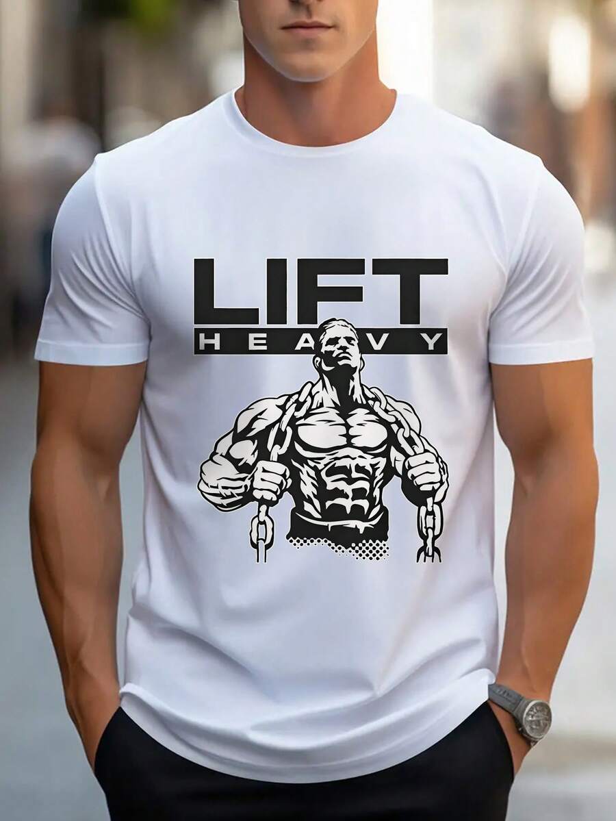 Men's Short-Sleeved T-Shirts With Modern Designs, Made From Soft Fabric. They Offer A Relaxed Fit, Making Them Ideal For Workouts, Sports, And Everyday Wear. In Summer, These T-Shirts Are Made Entirely Of - 白色 - 查看 1