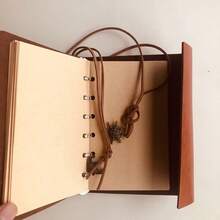 A6 Retro Leather Diary, Handmade DIY Travel Diary, With Rope Binding, Retro Small Business Planning Notebook, Suitable For Office And School Gifts. - Diary - View 2