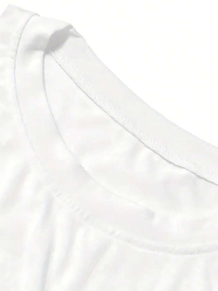Camiseta básica minimalista de talla grande para mujer, "Busco a Dios, Dios me escucha", camiseta estampada de cuello redondo, cómoda y holgada para uso diario, adecuada para todas las estaciones, lavable a máquina, ropa de mujer para el Día de San Valentín, para citas, Navidad, atuendo sexy para uso diario informal. - Blanco - Añade 6