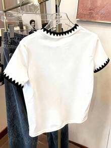 Camiseta Casual de Manga Corta con Cuello Redondo y Estampado Gráfico con Slogan de  para Mujer, Regalo para Amigas - Blanco 4 - Ver 2