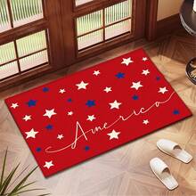 1pc American Independence Day Printed Pattern, Star Spangled Banner Patriotic Design, July 4th Holiday Absorbent Mat/Drying Mat/Coaster - Absorbent Polyester Desktop Protective Mat With Non-Slip Rubber Backing, For Kitchen, Bar, Dining Table - Multicolor - View 5