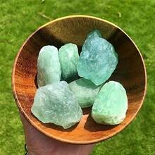 綠色螢石晶體 - 天然原石，適用於滾筒拋光、磨洗與拋光 - 適合珠寶與家居裝飾 - 30g/1 Pc - 查看 6