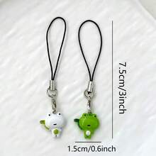 2 pièces Charms de téléphone mignons en forme de grenouille, accessoire de smartphone universel, décoration de grenouille de niche, petit pendentif de guérison minimaliste, convient pour porte-clés, décoration de sac - Multicolore - Voir 7
