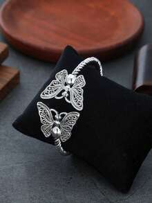 1PC Bohemian Vintage-Style Butterfly Open Bracelet, Fashionable And Casual Everyday Accessory For Women, Party Gift - Bracelet - View 5