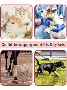 4 Rolls Self-Adhesive Bandage Finger Protection Elastic Bandage Self-Adhesive Vet Wrap, Suitable For First Aid, Sports, Animals (3 Colors) - Multicolor - View 3
