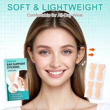 VIANOMI 40 piezas Parches de silicona para levantar las orejas, soporte invisible para las orejas, realzador del contorno facial, pegatinas de soporte para las orejas - Albaricoque - Ver 4