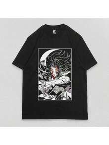 Camiseta con Diseño Inspirado en el Cómic "Duelo Ultradimensional del Cazador de Espíritus Malvados" - Libera tu Encanto Único, Esencial para Hombres y Mujeres en Todas las Edades, Ropa de Verano, Tops de Verano, Atuendo para Conciertos Country, Ropa de Vacaciones, Tops para Salir - (Yoo) - Negro - Ver 1