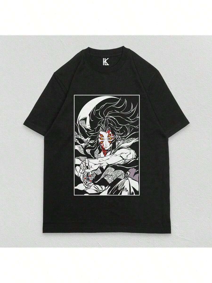 Camiseta con Diseño Inspirado en el Cómic "Duelo Ultradimensional del Cazador de Espíritus Malvados" - Libera tu Encanto Único, Esencial para Hombres y Mujeres en Todas las Edades, Ropa de Verano, Tops de Verano, Atuendo para Conciertos Country, Ropa de Vacaciones, Tops para Salir - (Yoo) - Negro - Ver 1