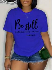 Fashionable Printed T-Shirt For Women, Machine Washable - Blue - View 6