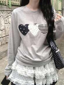 Women's Long-Sleeved T-Shirt, 100% Cotton, Modern And Versatile, 210g, One Piece. - 淺灰色 - 查看 2