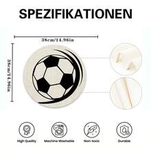 1 Set World Cup Football & Explosion Pattern Round Placemats, Suitable For Spring, Summer, Autumn And Winter. Designed With Multicolor Patterns, Made Of 100% Polyester Fabric - Multicolor - View 3