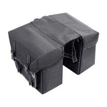 Sacoche de vélo, sacoche de vélo de 28 litres, sacoche étanche avec bandes réfléchissantes, sacoche de vélo double couche, sacoche de selle (grise) - Gris - Voir 6