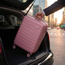 Hand Luggage Box, Trolley Box, Carry-On Luggage, 20-Inch Luggage Box, Mech-Anoid Style Luggage Box, ABS Material, Carry-On Bag, 360° Rotating Wheels, Silent Wheels, New Product Launch, Suitable For Students, Families, Schools, Business Travel And Outings. - Pink - View 6