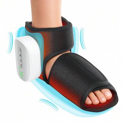 Hailicare Máy mát-xa chân thông minh dùng khí nén, có chức năng sưởi ấm, hai vùng mát-xa mắt cá chân và bàn chân, có thể sạc lại, quà tặng dịp lễ.