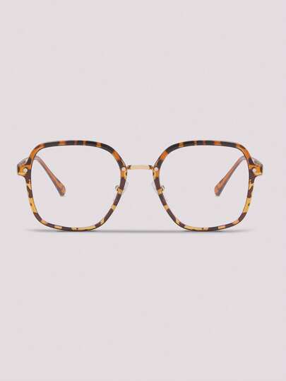 Visivana 1 chiếc kính nữ gọng vuông TR, càng kính kim loại, tròng kính trong suốt, có thể tùy chỉnh theo yêu cầu.