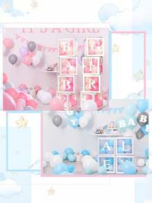 Transparent Balloon Box With Letters, Suitable For Baby Shower, 0-9, A-Z Transparent Balloon Box For Gender Reveal, Birthday, Bride Wedding Decoration (White) - Multicolor - View 7