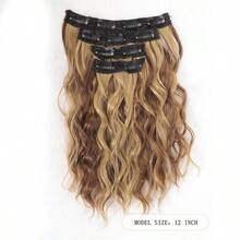 4-Piece Set Of 11 Clip-In Hair Extensions, Clip-In Hair Extensions, 12 Inch Synthetic Clip-In Short Soft Natural Wigs High-Tempe - Multicolor - View 3