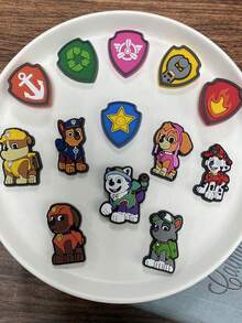 Paw Patrol Shoe Charms, Featuring Chase, Mar Shall, Skye, Rubble, Rocky, Zuma & Everest, Cute PVC Decorations For Clogs, Themed Accessories For Party Favors, Festive Celebrations & Goodie Bags, Ideal For Fans To Customize Footwear At Any Gathering - Shoe Flower - View 9