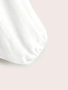 Swim Vcay Kimono corto de manga larga de unicolor y uso diario minimalista para mujer - Blanco 2 - Ver 4