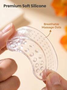 2pcs Silicone Heel Grips, Invisible Anti-Slip Heel Pads For High Heels, Shoe Size Adjuster - Clear - View 4