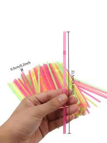 1/70+30/200/300pcs Vibrant Handmade Straws, Suitable For DIY Projects, Bendable And Stretchable Plastic Straws, Perfect For Weaving And Art Creation - Craft Materials - Mixed - View 8