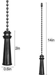 2pcs 14-Inch Bronze Color Decorative Ceiling Fan Pull Chain, Beach Tower Fan Pull Chain Set, Nautical Style Tower Pull Chain, Copper Ceiling Fan Pull Chain, 2-Piece Set - Type a - View 9