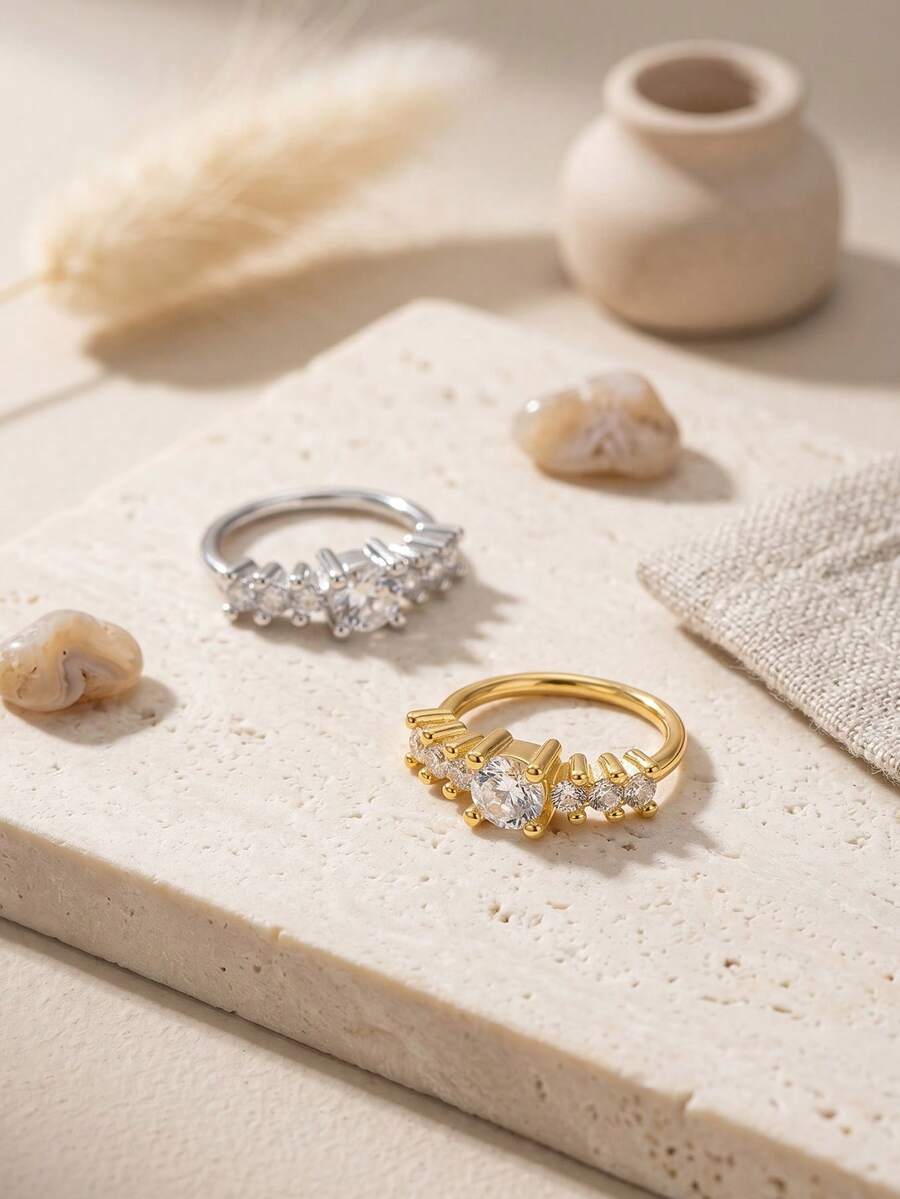 鼻环 鼻部穿孔饰品 18G 不锈钢鼻环 女士鼻环 镀金银色透明锆石鼻部穿孔饰品 - 小開口 - 查看 1
